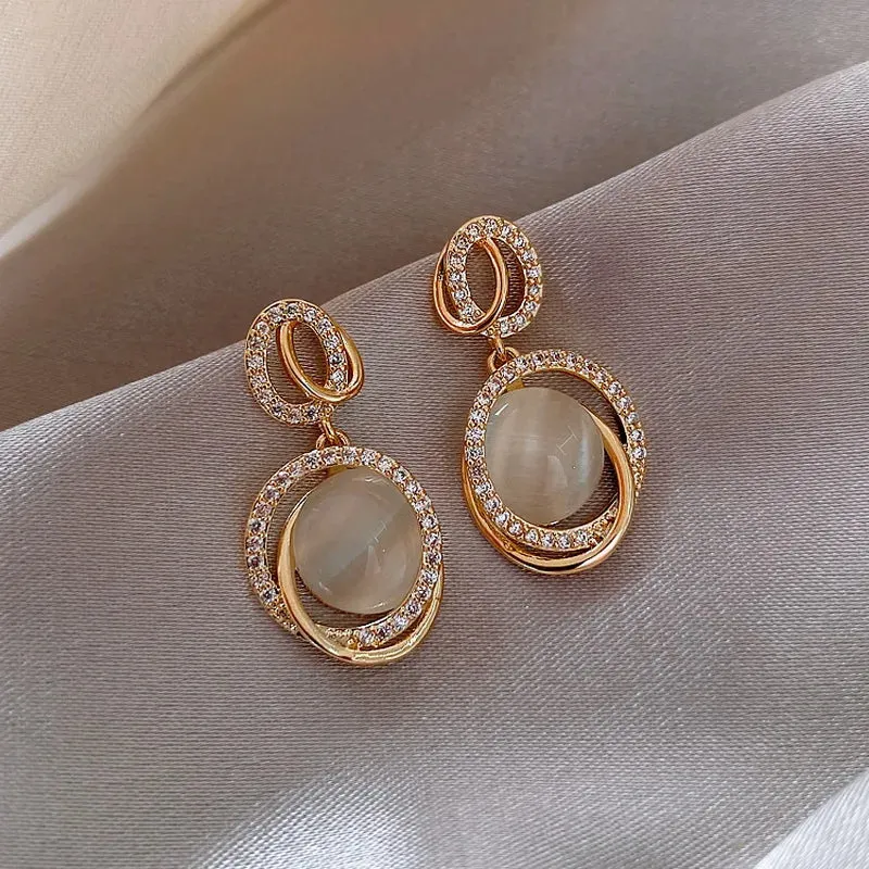 Elegant Flower Zircon Stud Earrings