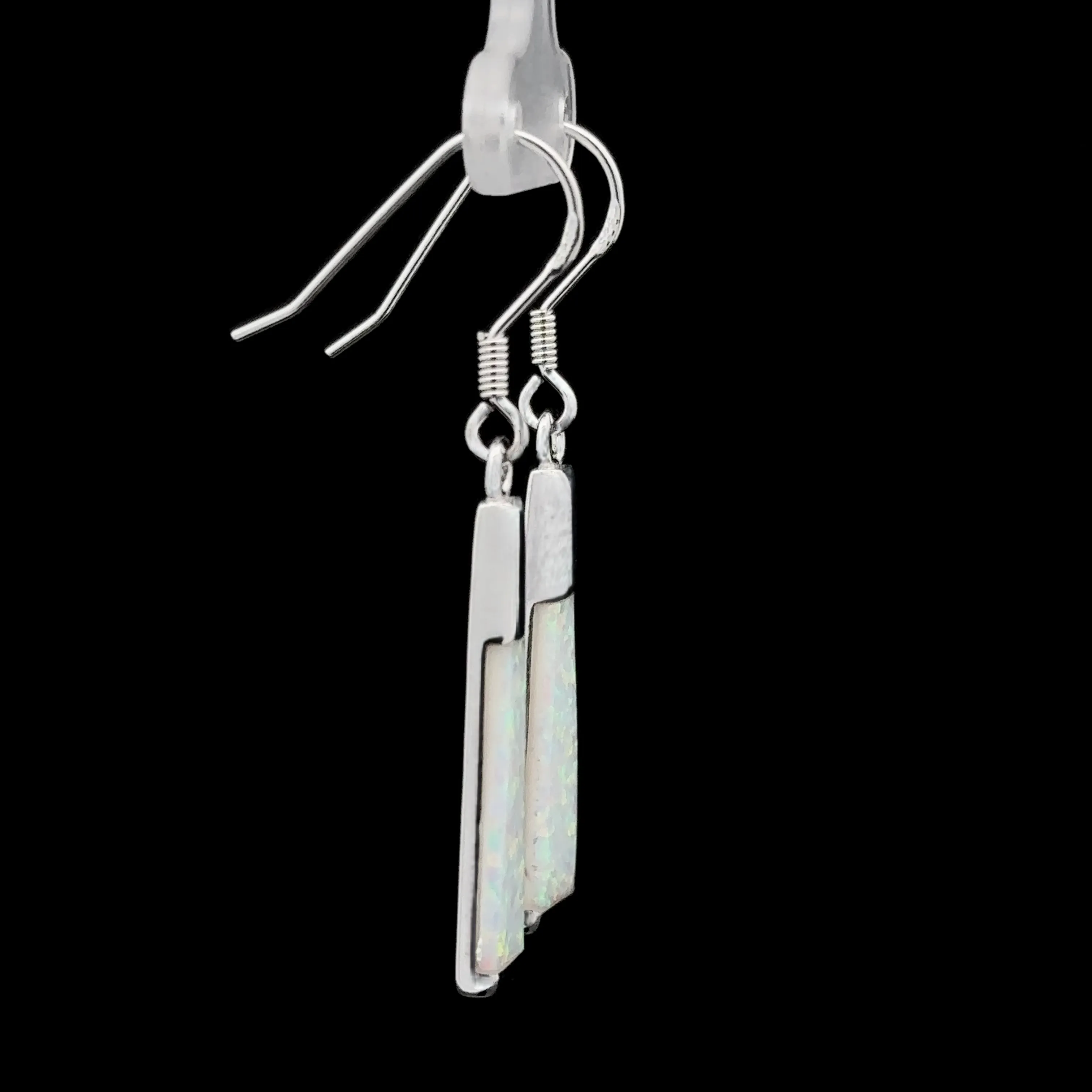 Elegant Long Opal Earrings