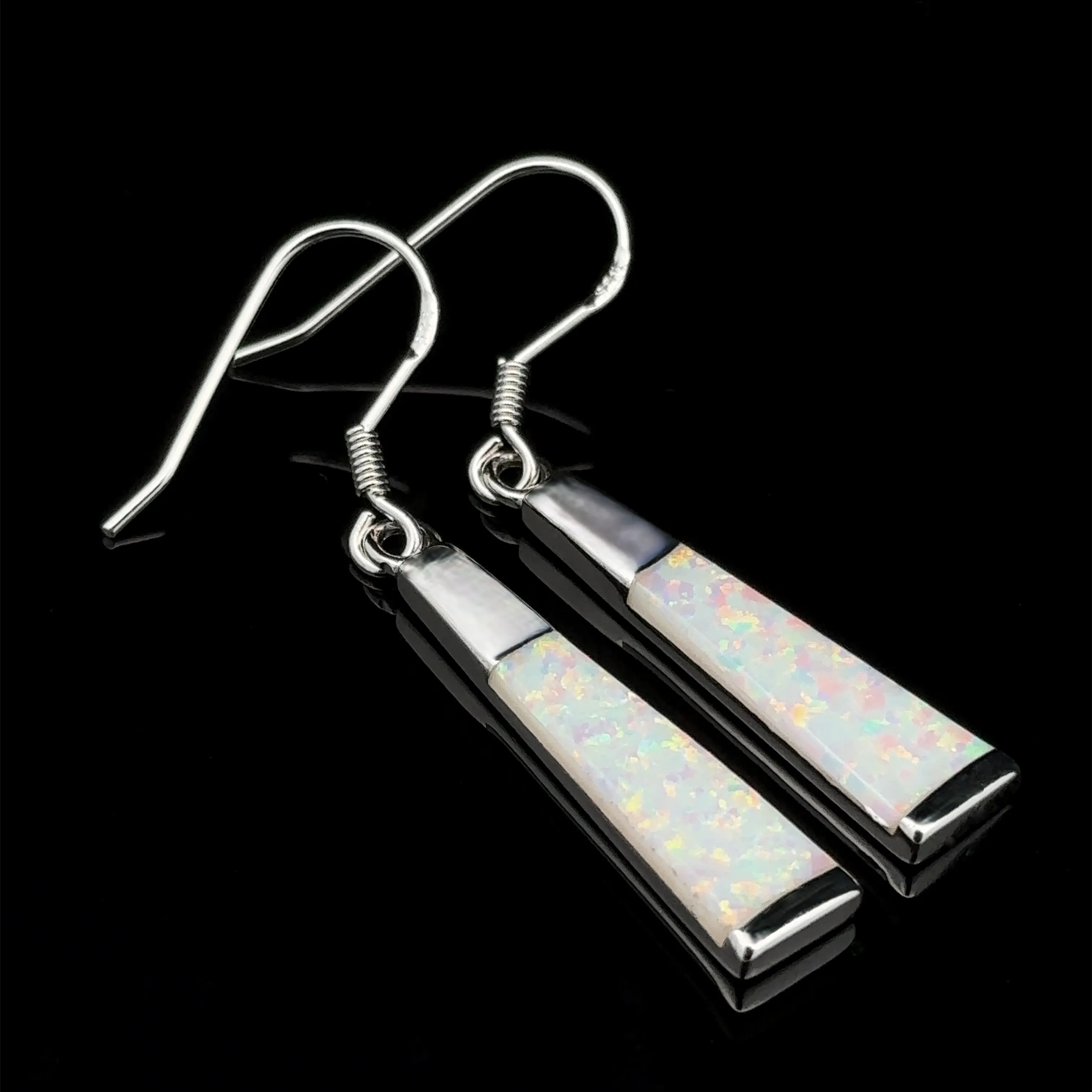 Elegant Long Opal Earrings