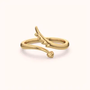 Elegant Minimalist Leaf Wrap Ring