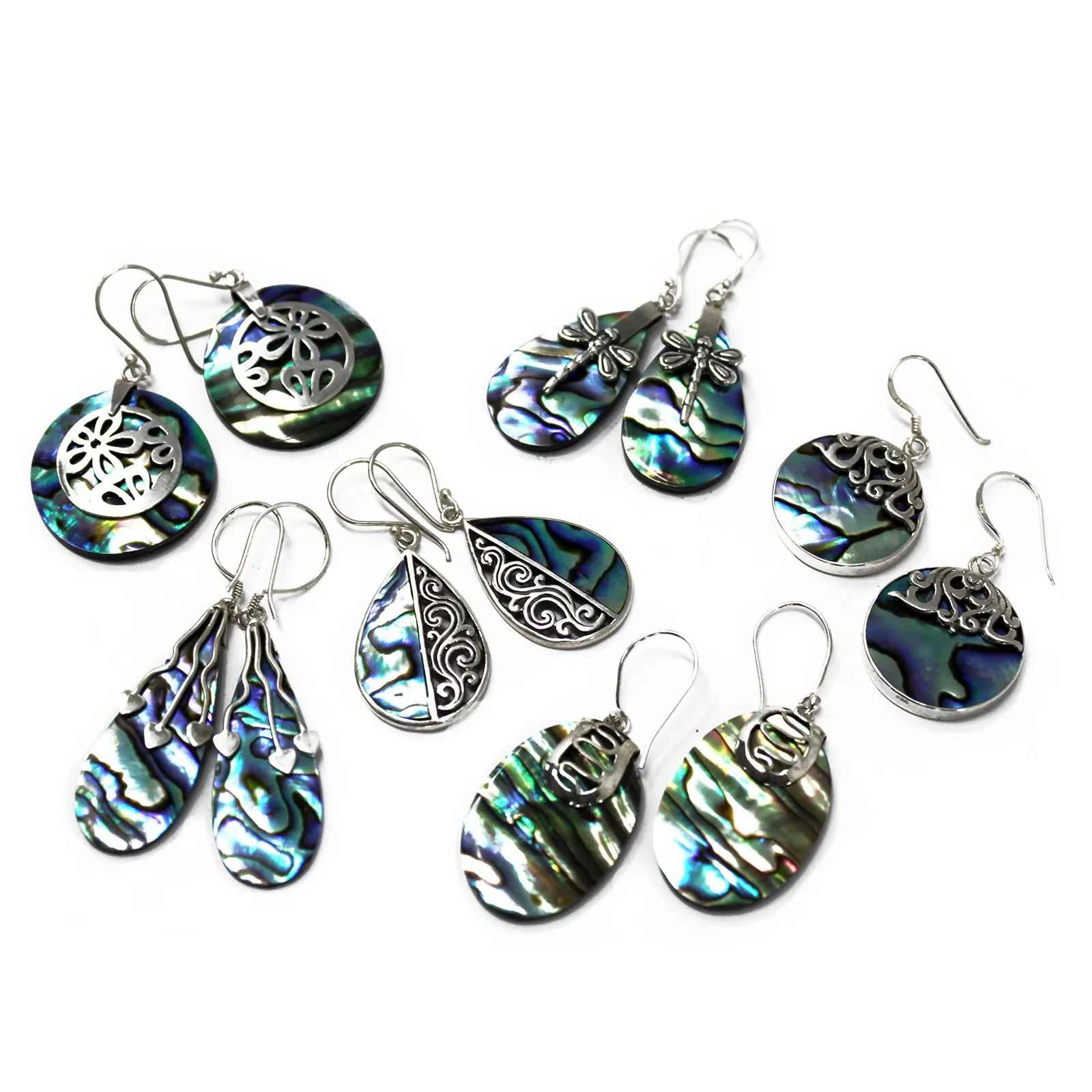 Elegant Shell & Silver Teardrop Earrings - Abalone Shell Jewelry