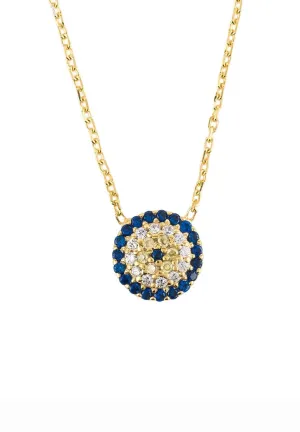 Evil Eye Necklace Dipped in Gold with Zircon