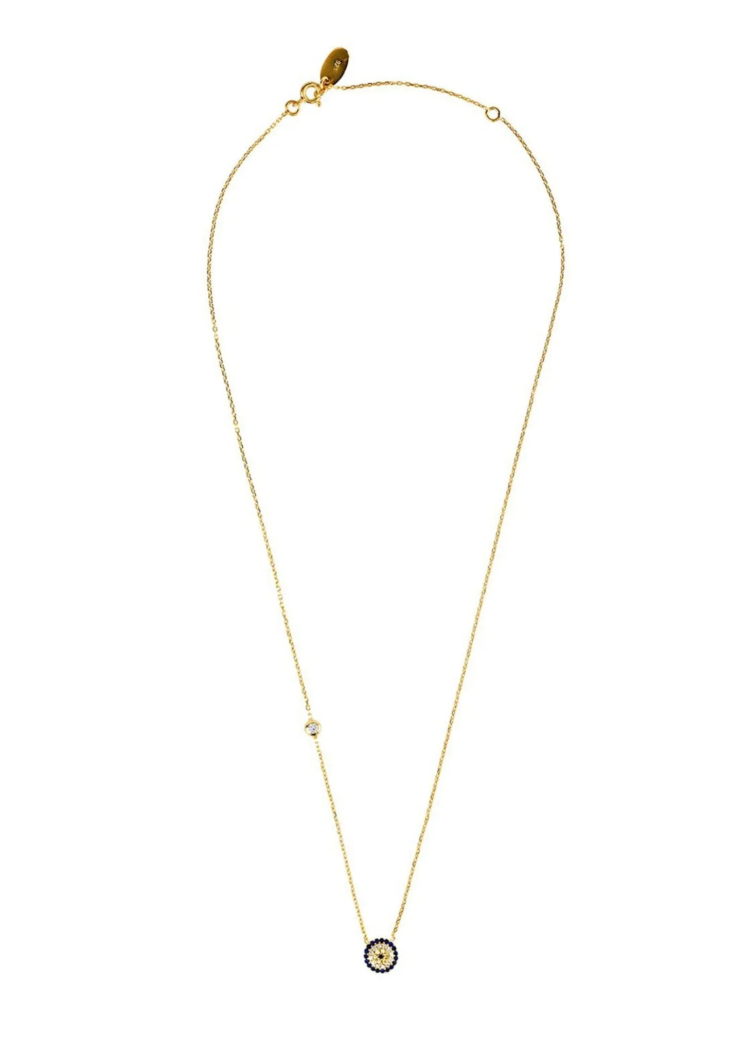 Evil Eye Necklace Dipped in Gold with Zircon