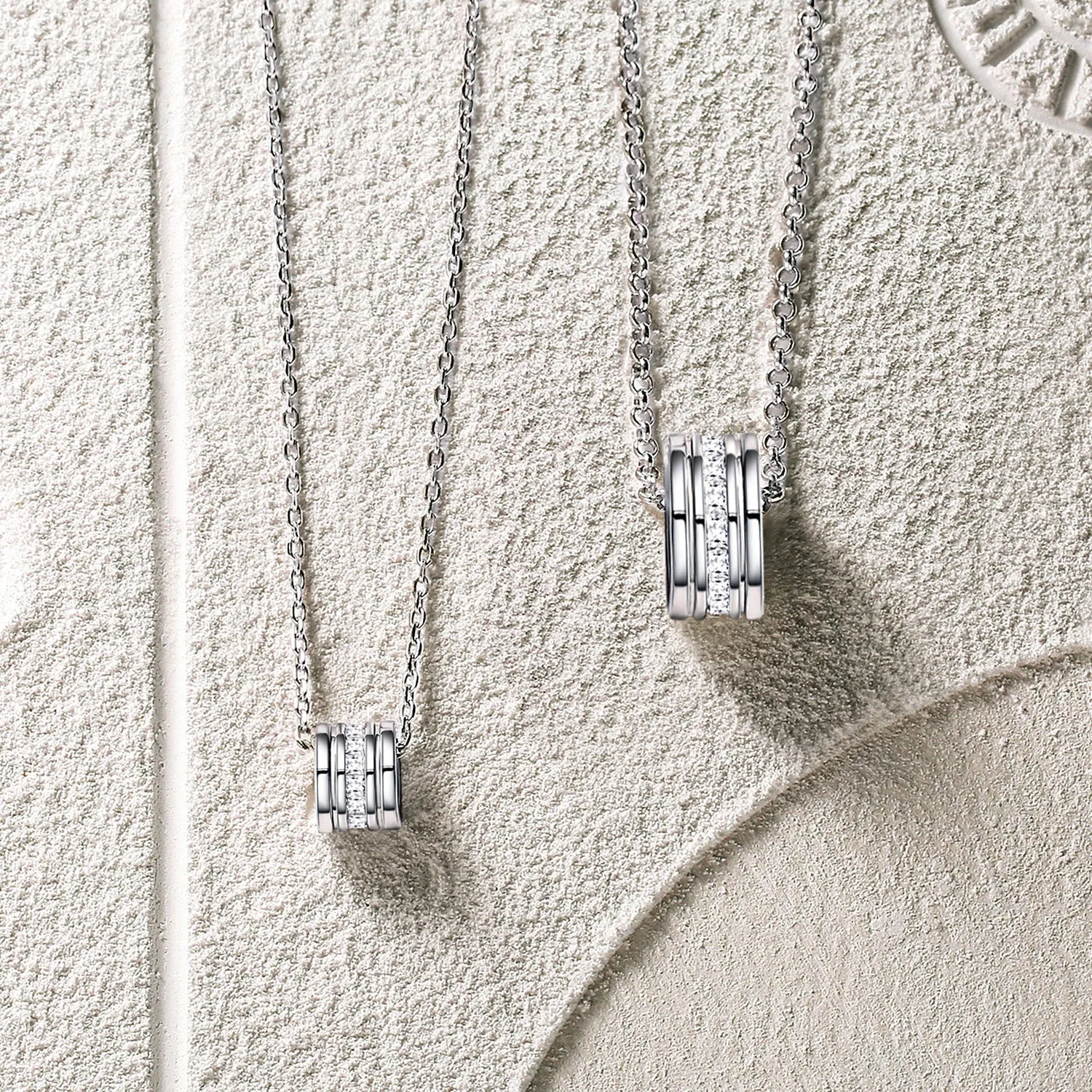 FANCIME "Our Commitment" Matching Ring Sterling Silver Necklaces
