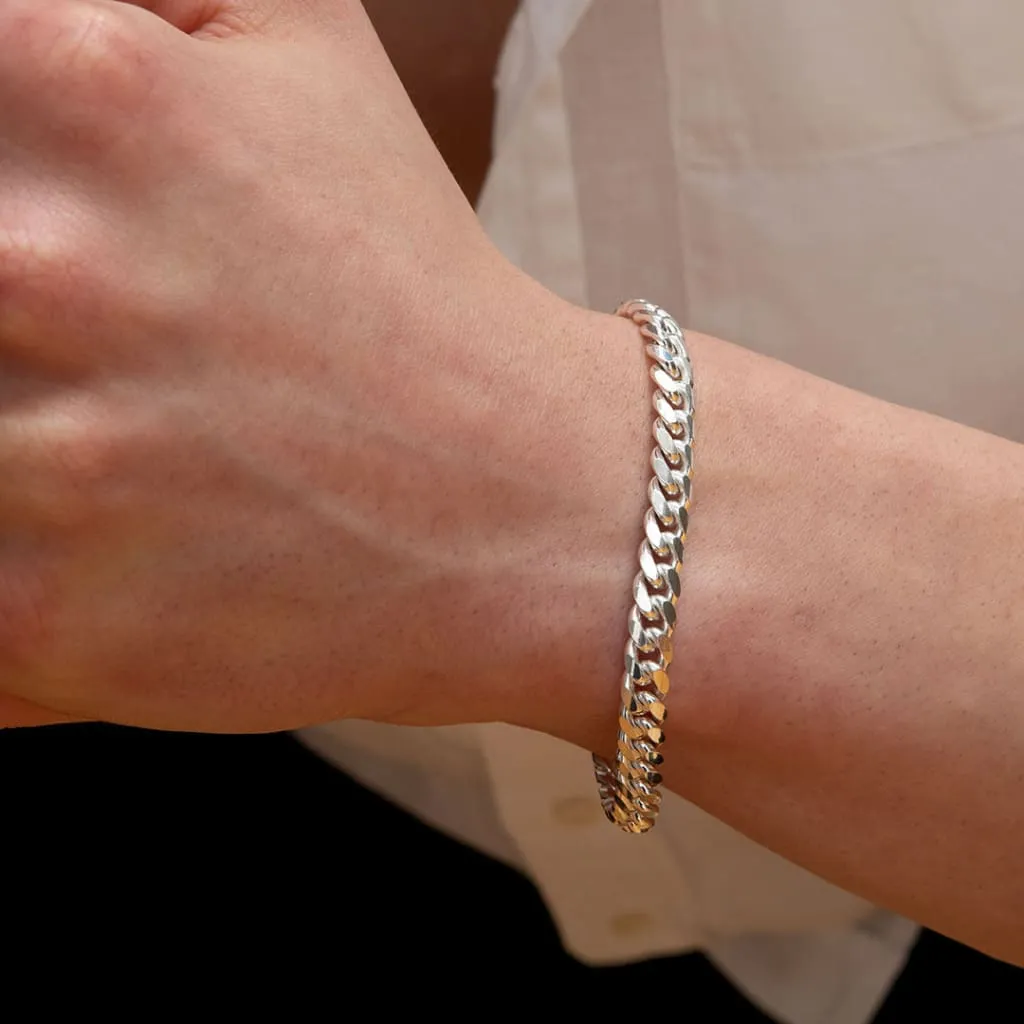 Faolan | 8" Sterling Silver Cuban Gents Bracelet