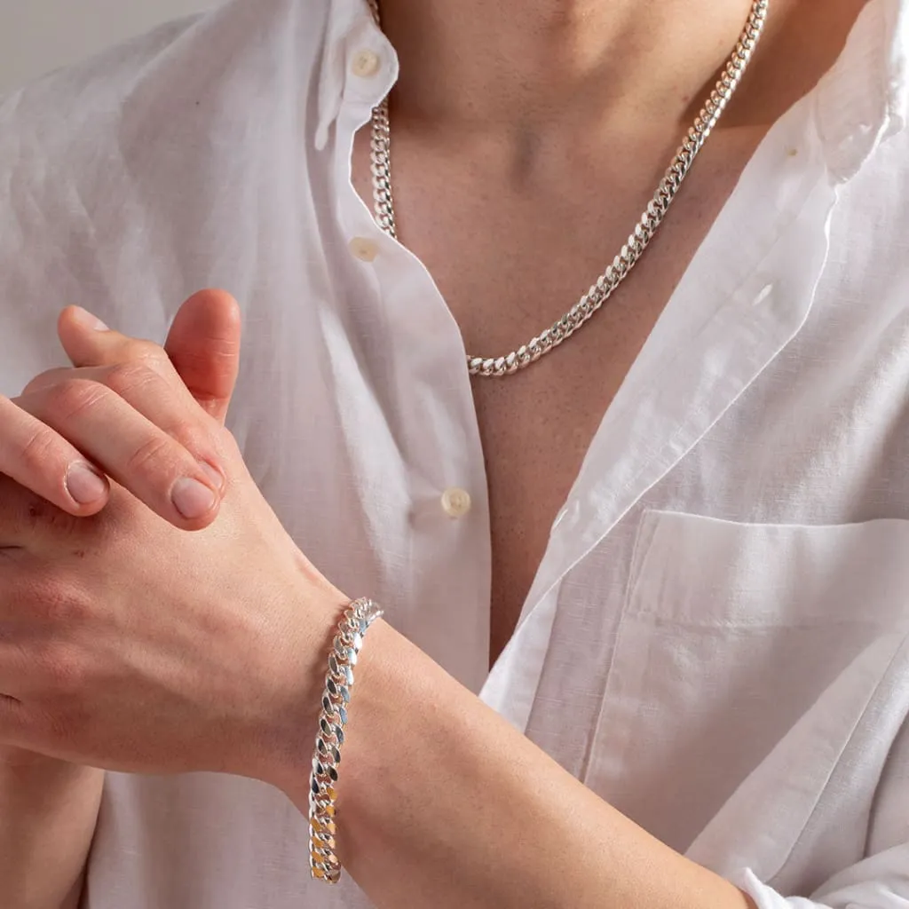 Faolan | 8" Sterling Silver Cuban Gents Bracelet