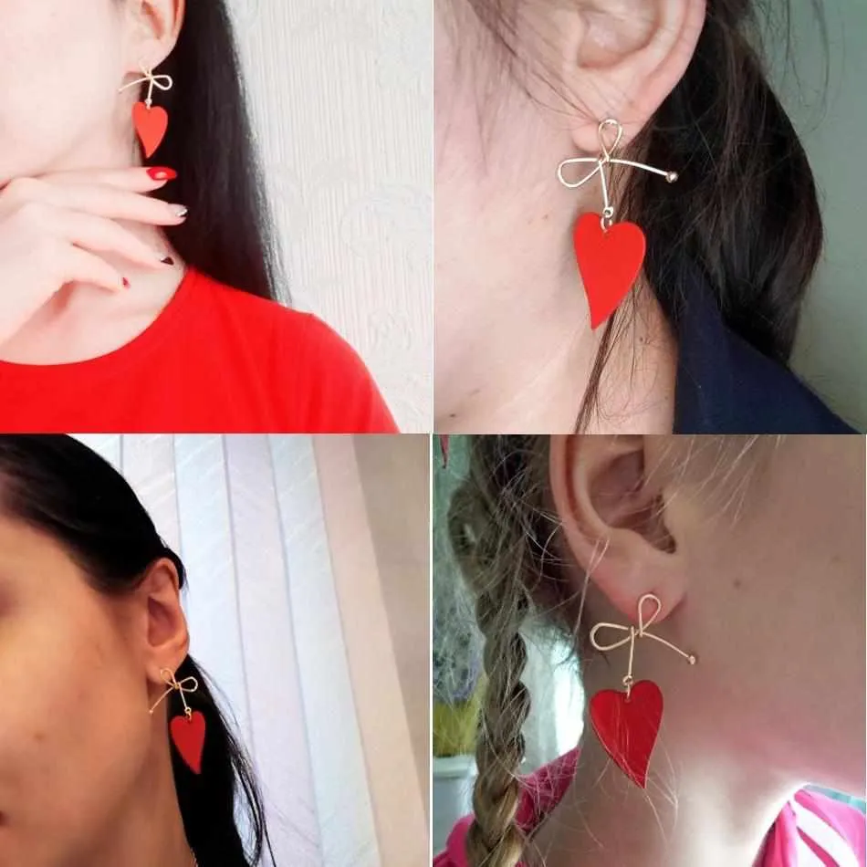 Fashion Heart Drop Earrings For Women