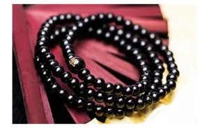Fashion Sandalwood Buddhist Meditation 108 Prayer Beads Bracelet Black