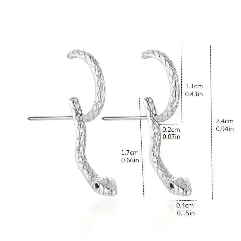 Fashionable Curvy Snake Earrings