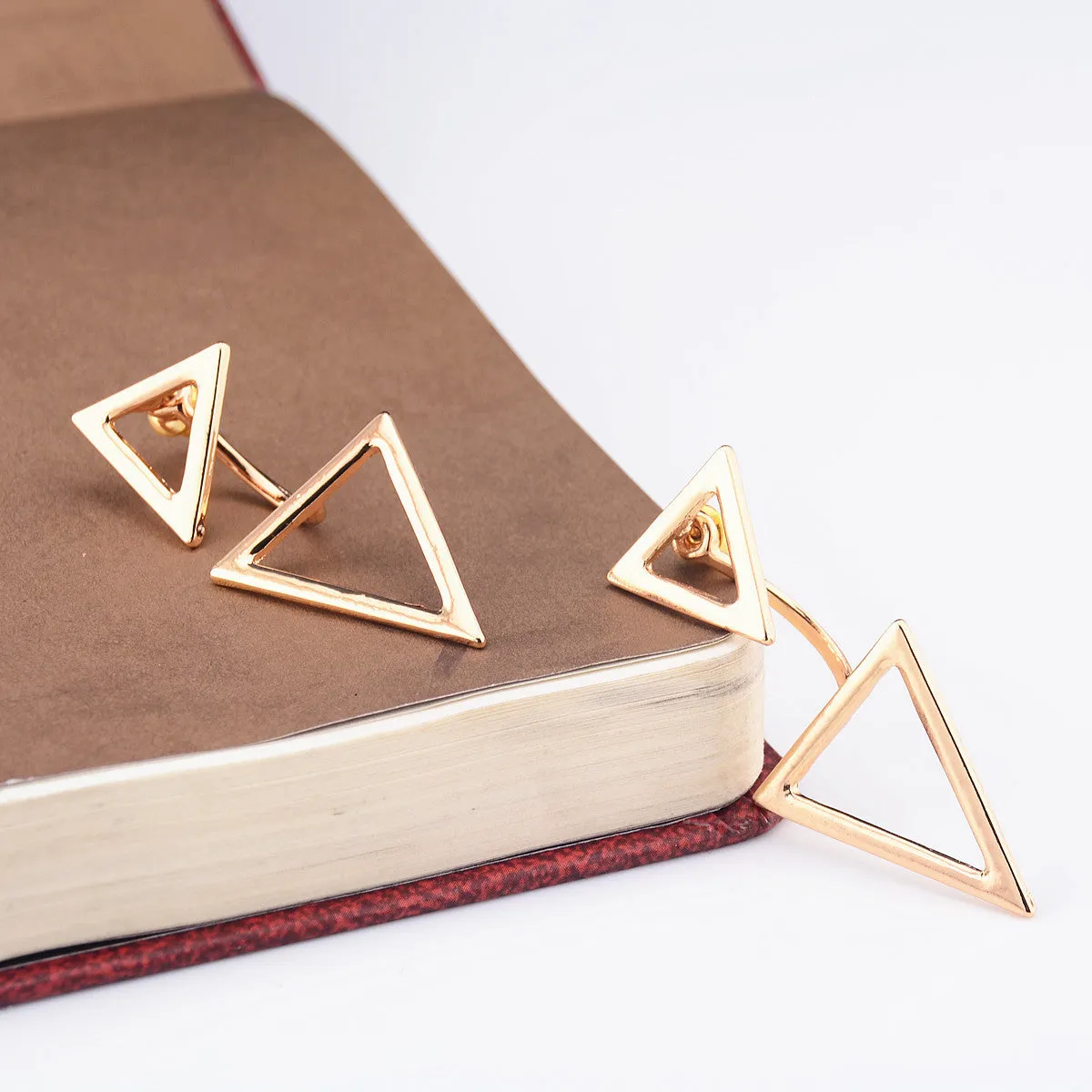 Fashionable Double Triangle Lady's Earrings