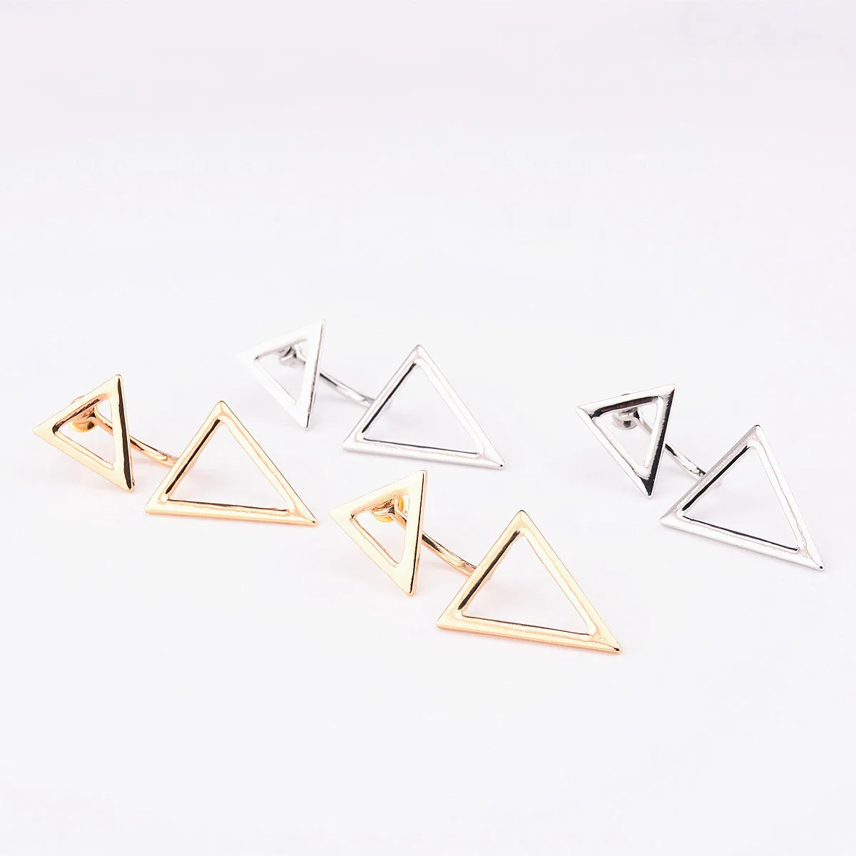 Fashionable Double Triangle Lady's Earrings
