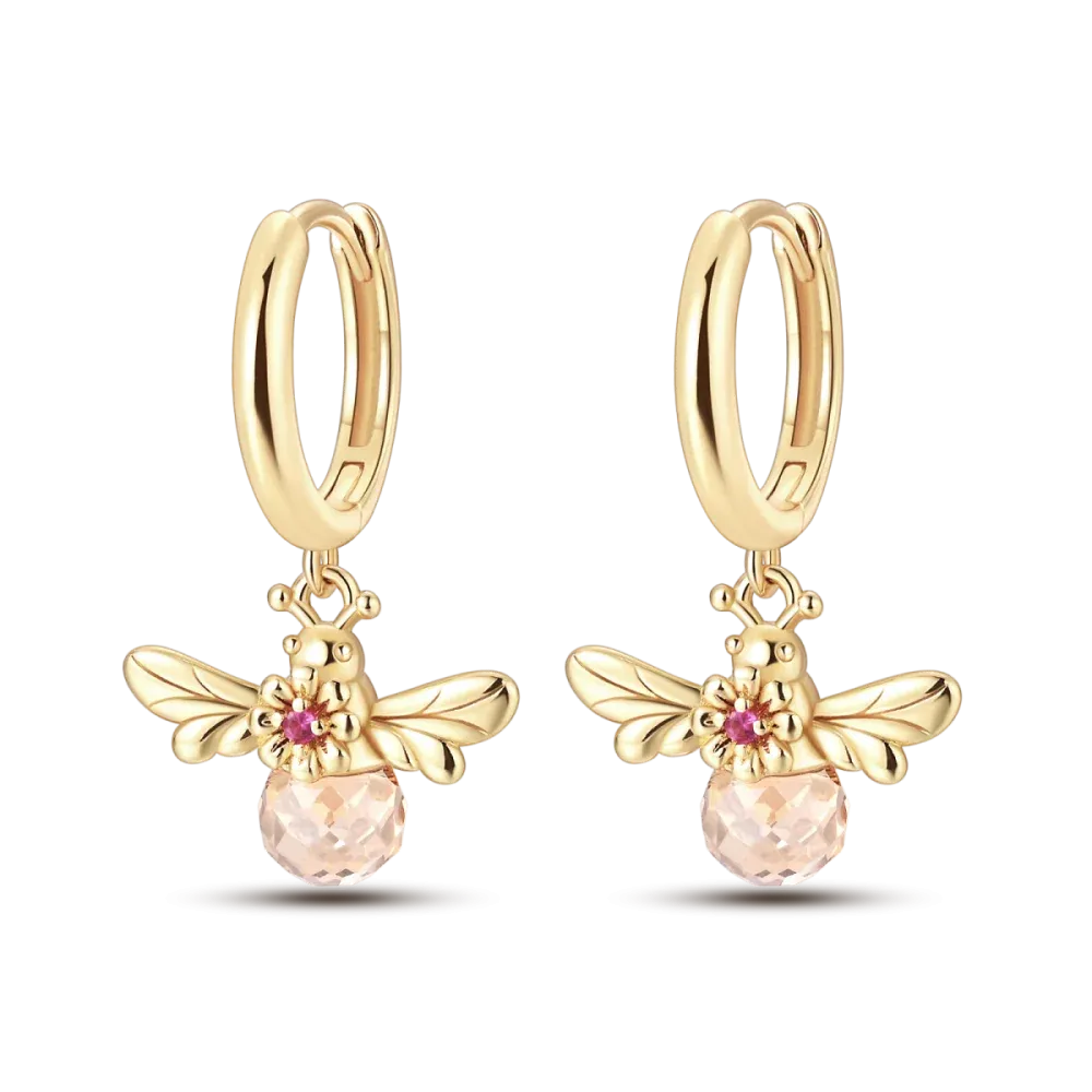 Fashionable S925 Sterling Silver Bee Star Moon Earrings With Versatile Earrings For Women Commuting To Charm's Birthday Gift