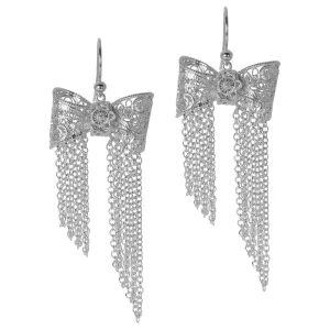 Filigree Bow Drop Earrings
