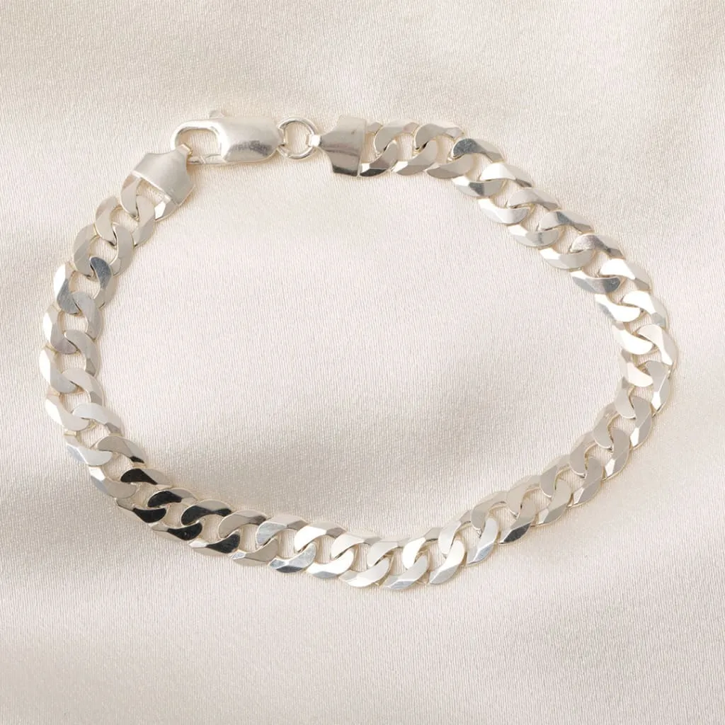 Fintan | 8" Silver Curb Bracelet