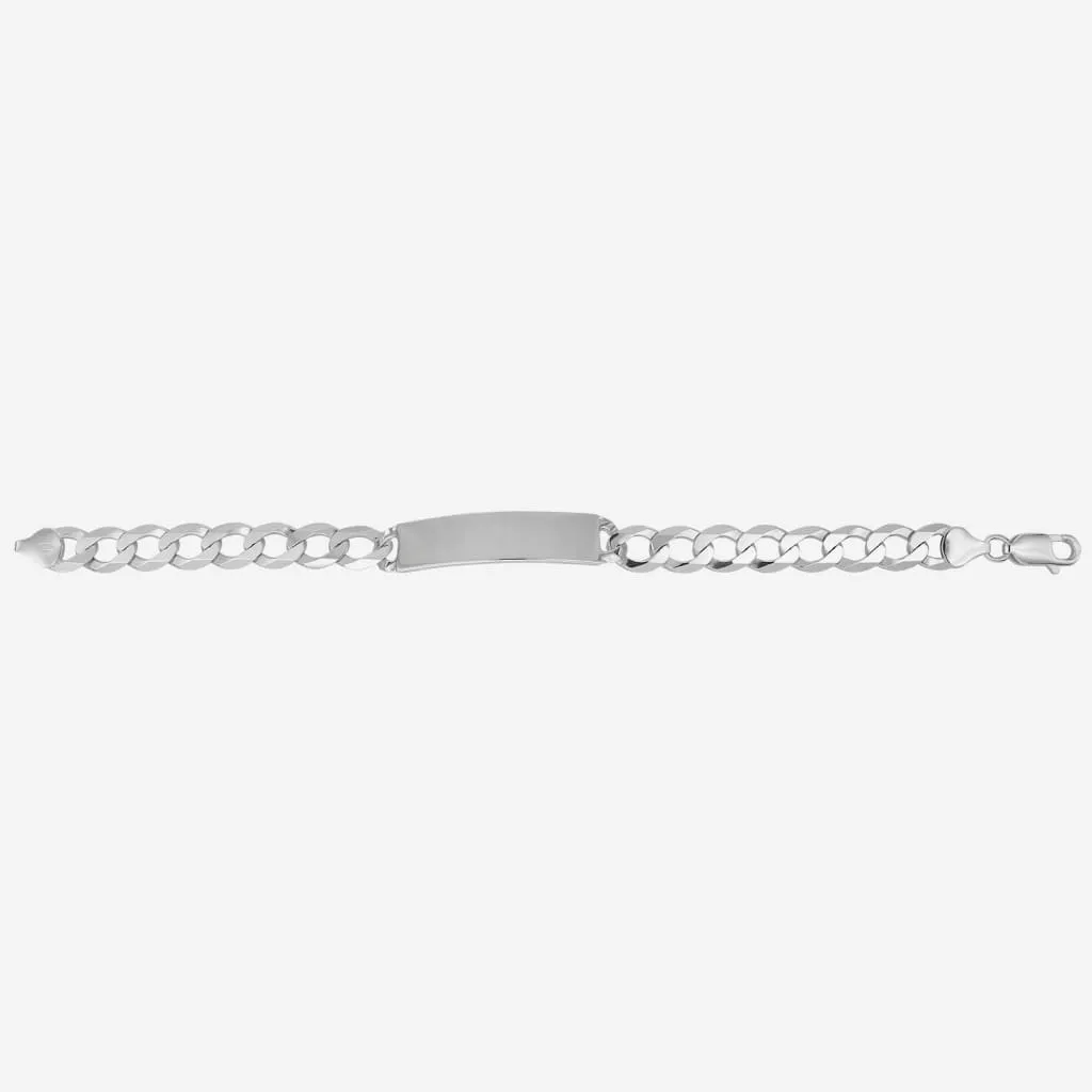 Gents Curb Identity Bracelet | Sterling Silver