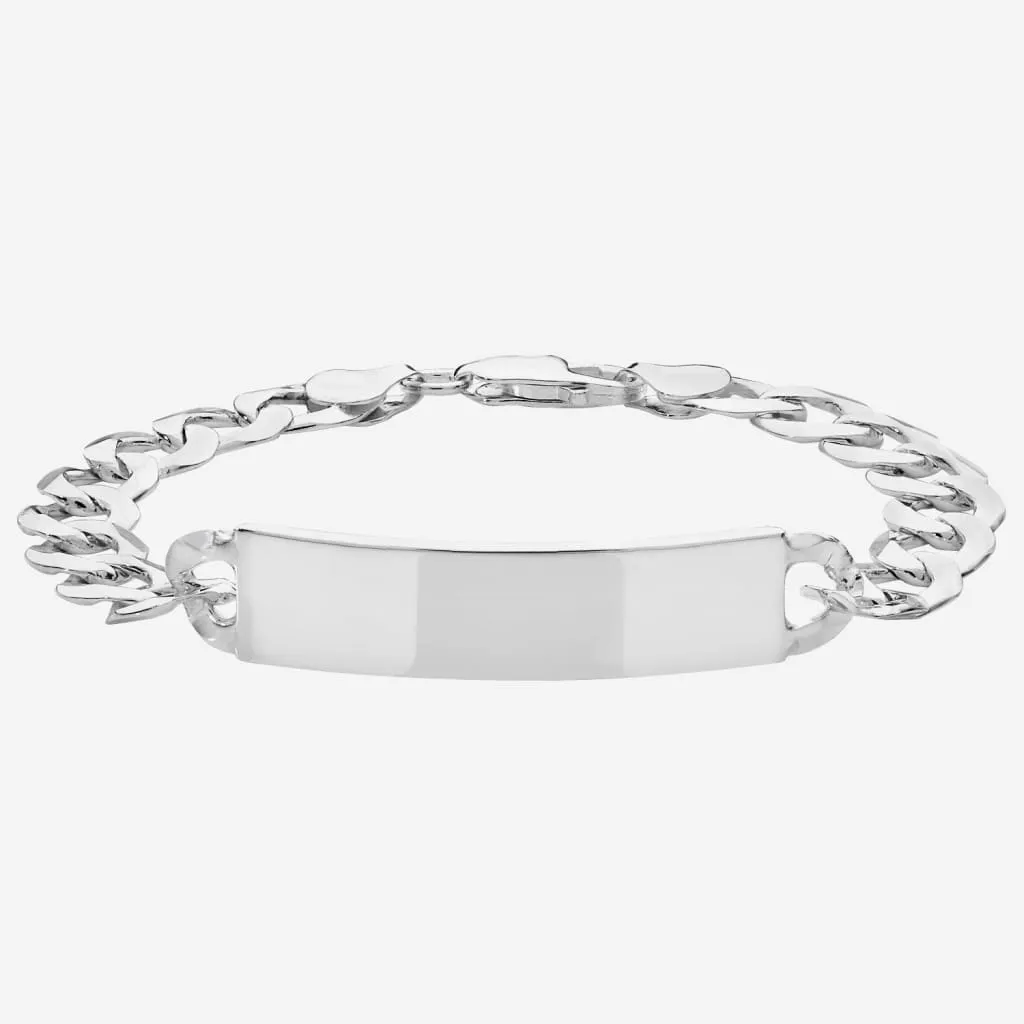 Gents Curb Identity Bracelet | Sterling Silver