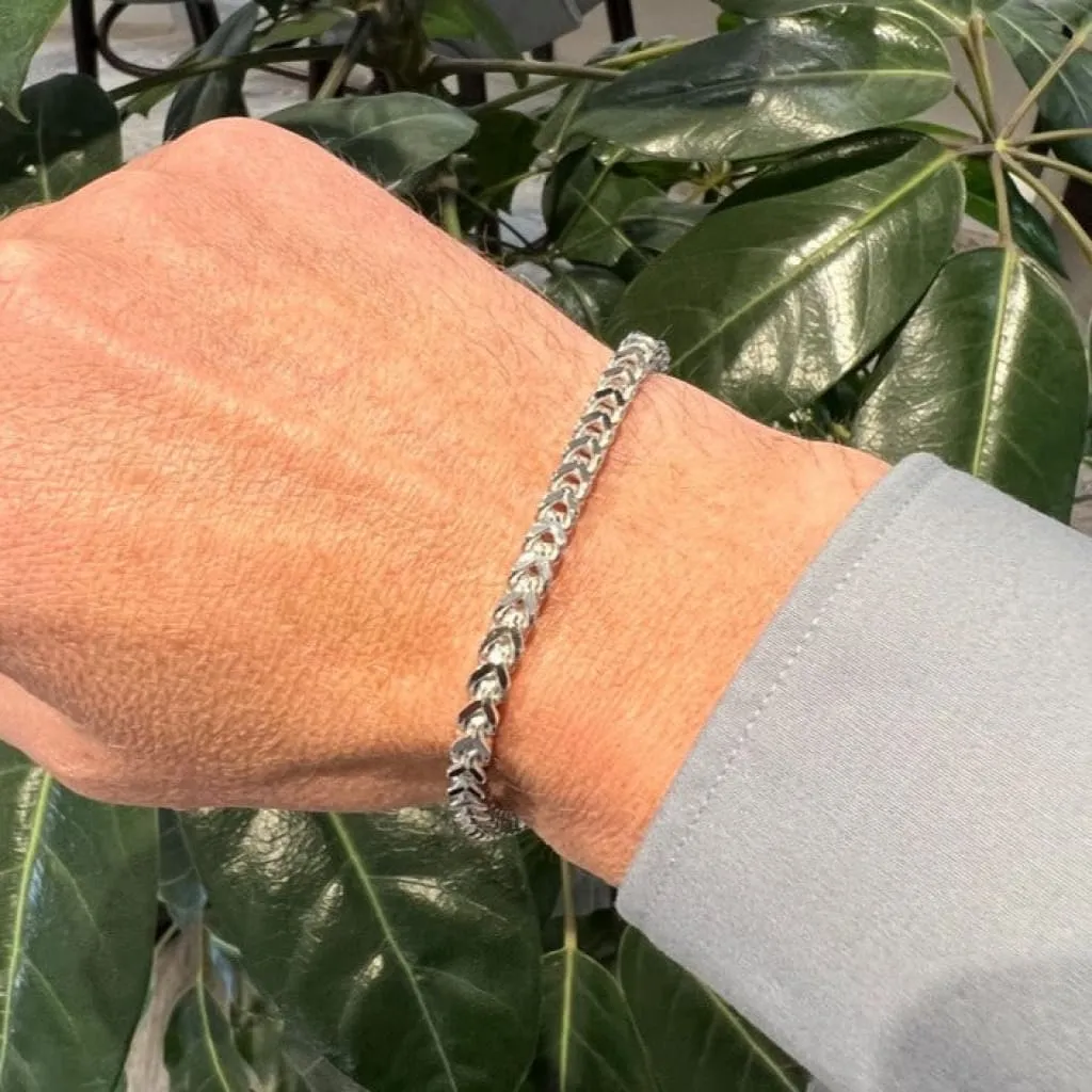 Gents Square Bracelet | Sterling Silver