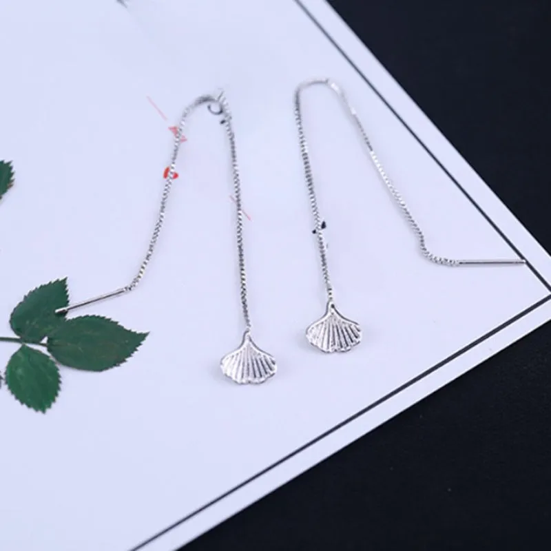 Geometric Long Silver Earring Piercing