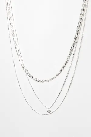 Gilded Layered Necklace .:. Silver