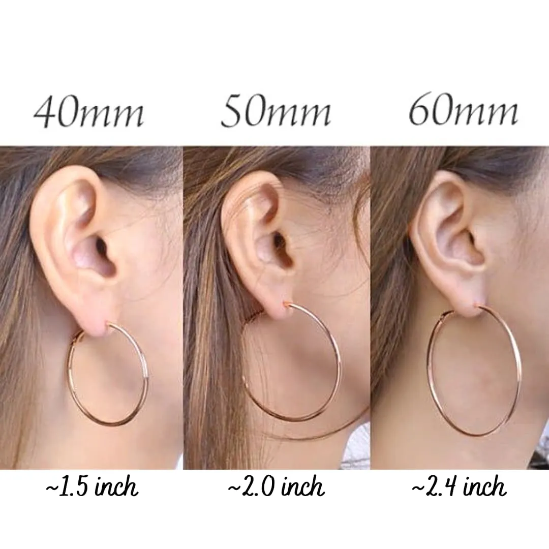 Glittering Large Rose-Pink Rhinestone Hoop Earrings