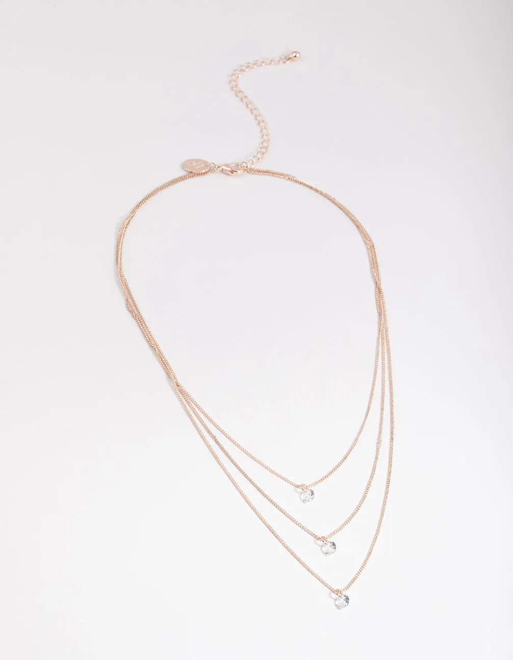 Gold Classic Diamante Layered Chain Necklace
