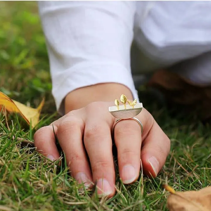 Gold Garden Butterfly Ring