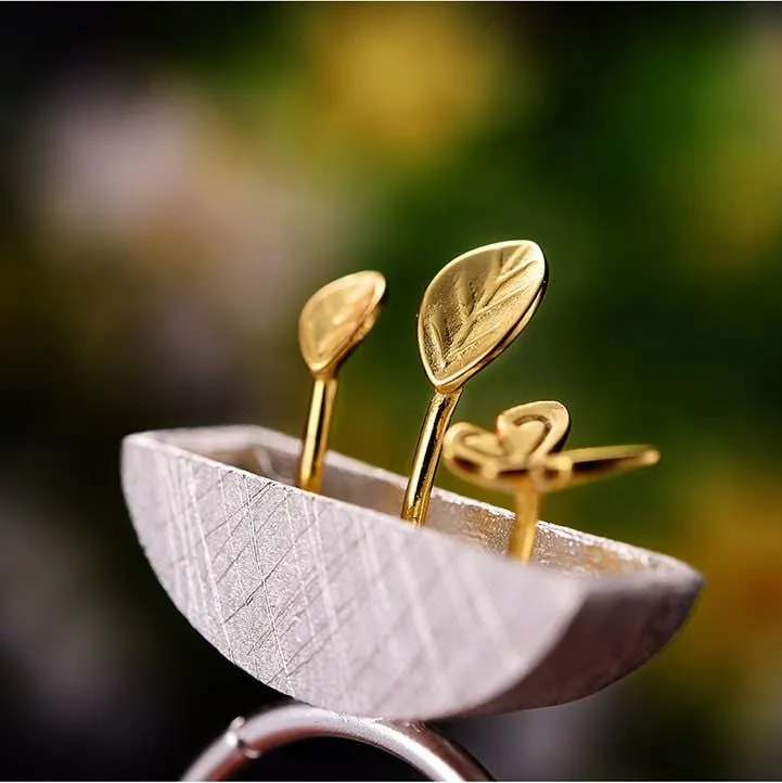 Gold Garden Butterfly Ring