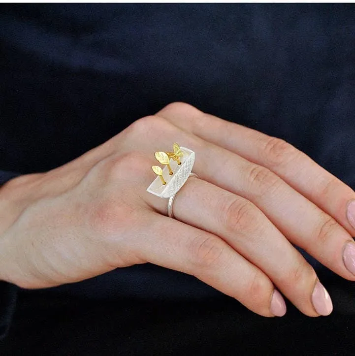 Gold Garden Butterfly Ring