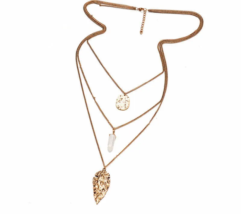 Gold Leaf Multi Layer Necklace