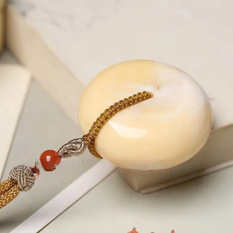 Golden Amber Wax Masculine Necklace Timeless Amber Jewelry Pendant