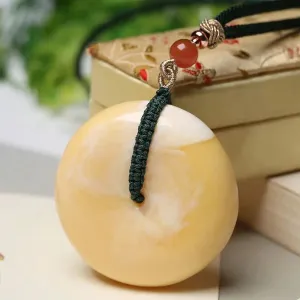 Golden Amber Wax Masculine Necklace Timeless Amber Jewelry Pendant
