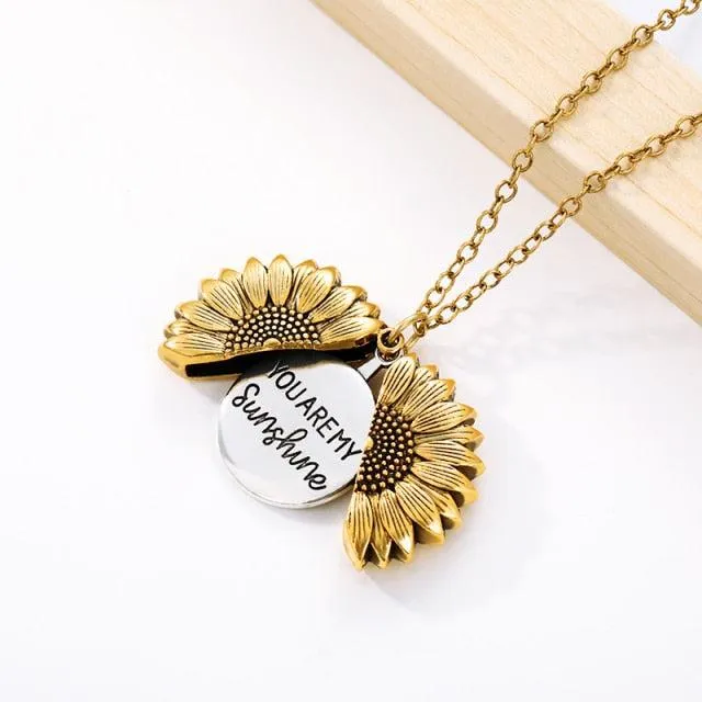 Golden Bloom Sunflower Pendant Necklace