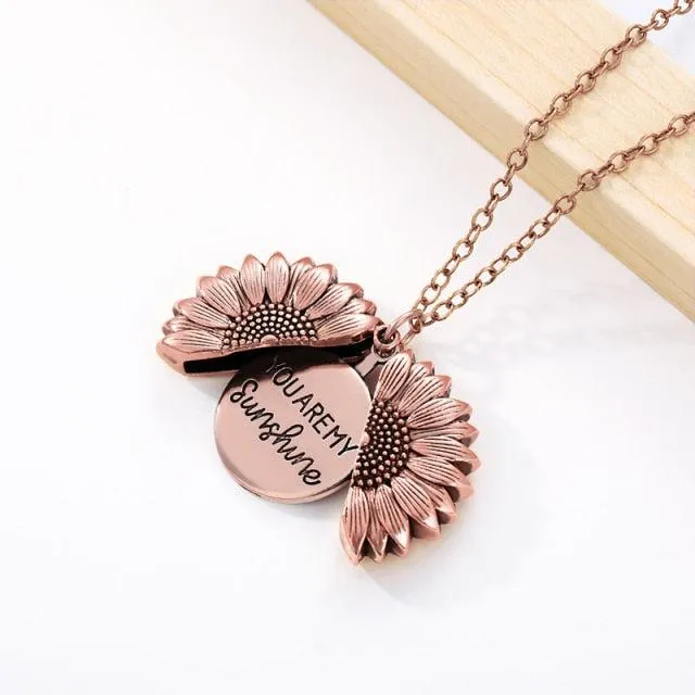 Golden Bloom Sunflower Pendant Necklace