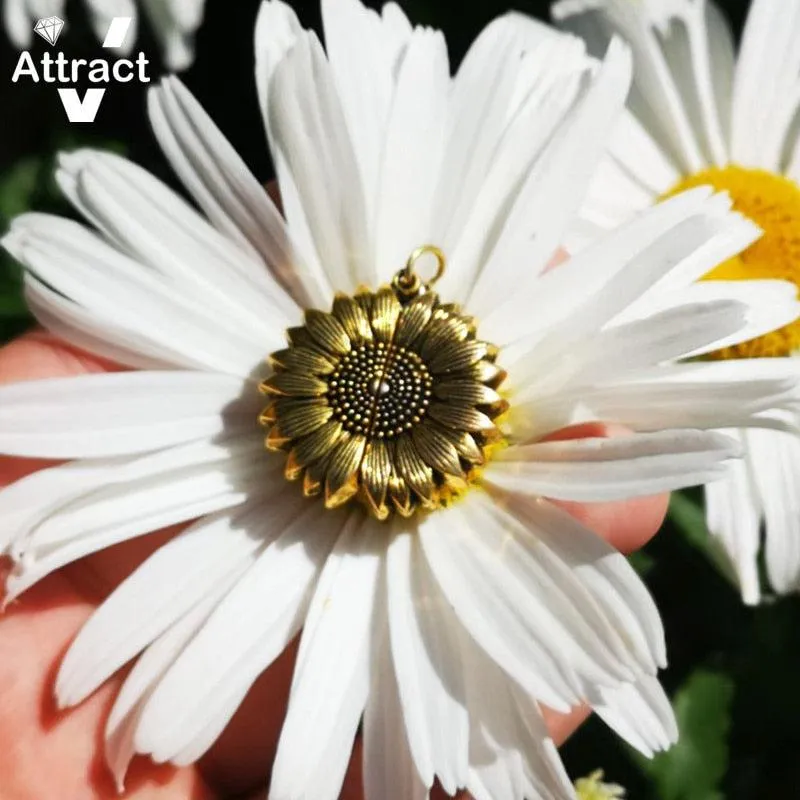 Golden Bloom Sunflower Pendant Necklace