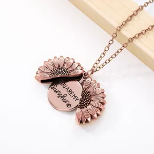 Golden Bloom Sunflower Pendant Necklace