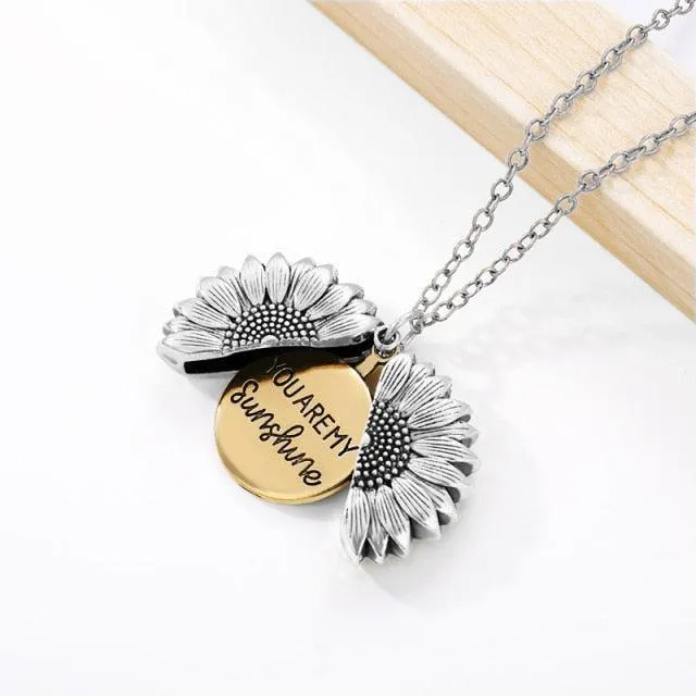 Golden Bloom Sunflower Pendant Necklace