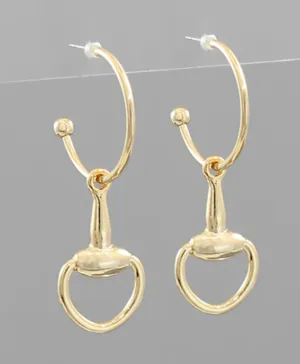Horse Bit Dangle Hoops