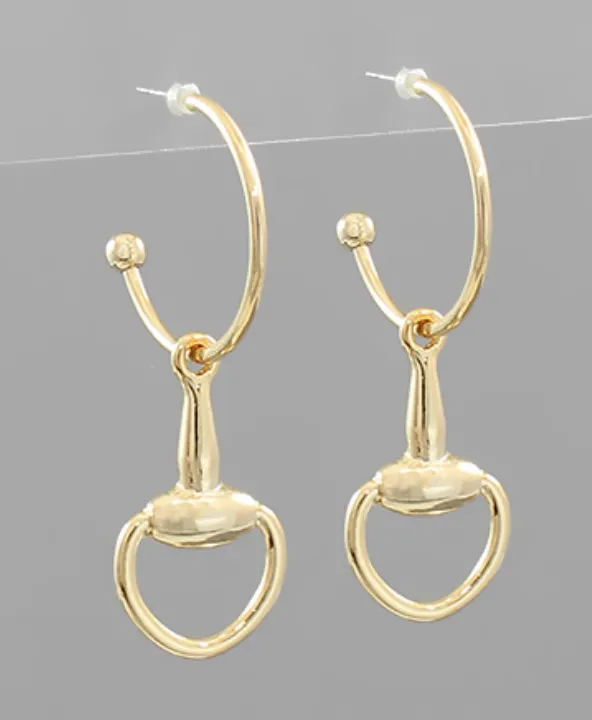 Horse Bit Dangle Hoops