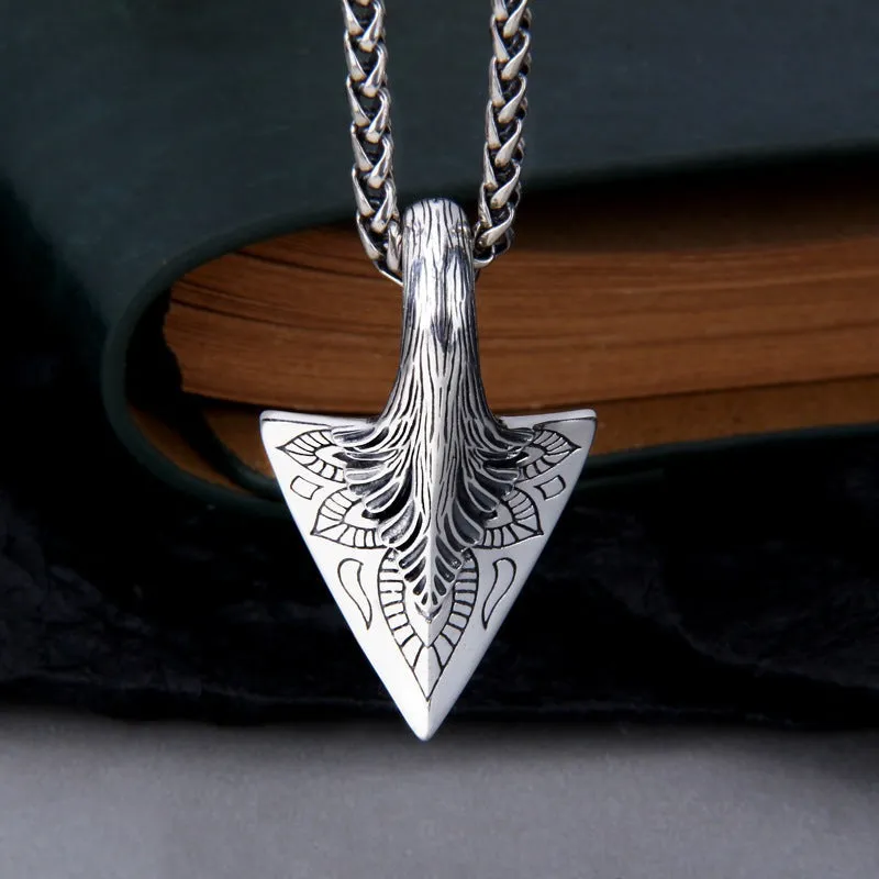 Infinite Echo Amulet - Sterling Silver Αrrowhead Pendant by The Nevermore