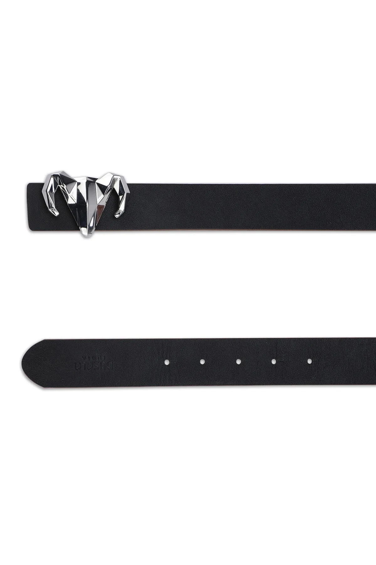 Italian Leather Ram Buckle Reversible Belt – Black and Brown