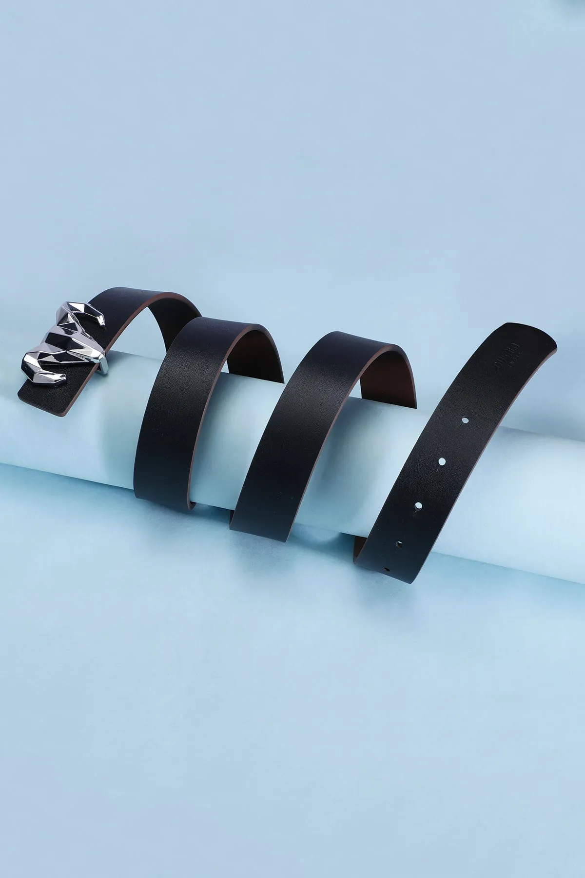 Italian Leather Ram Buckle Reversible Belt – Black and Brown