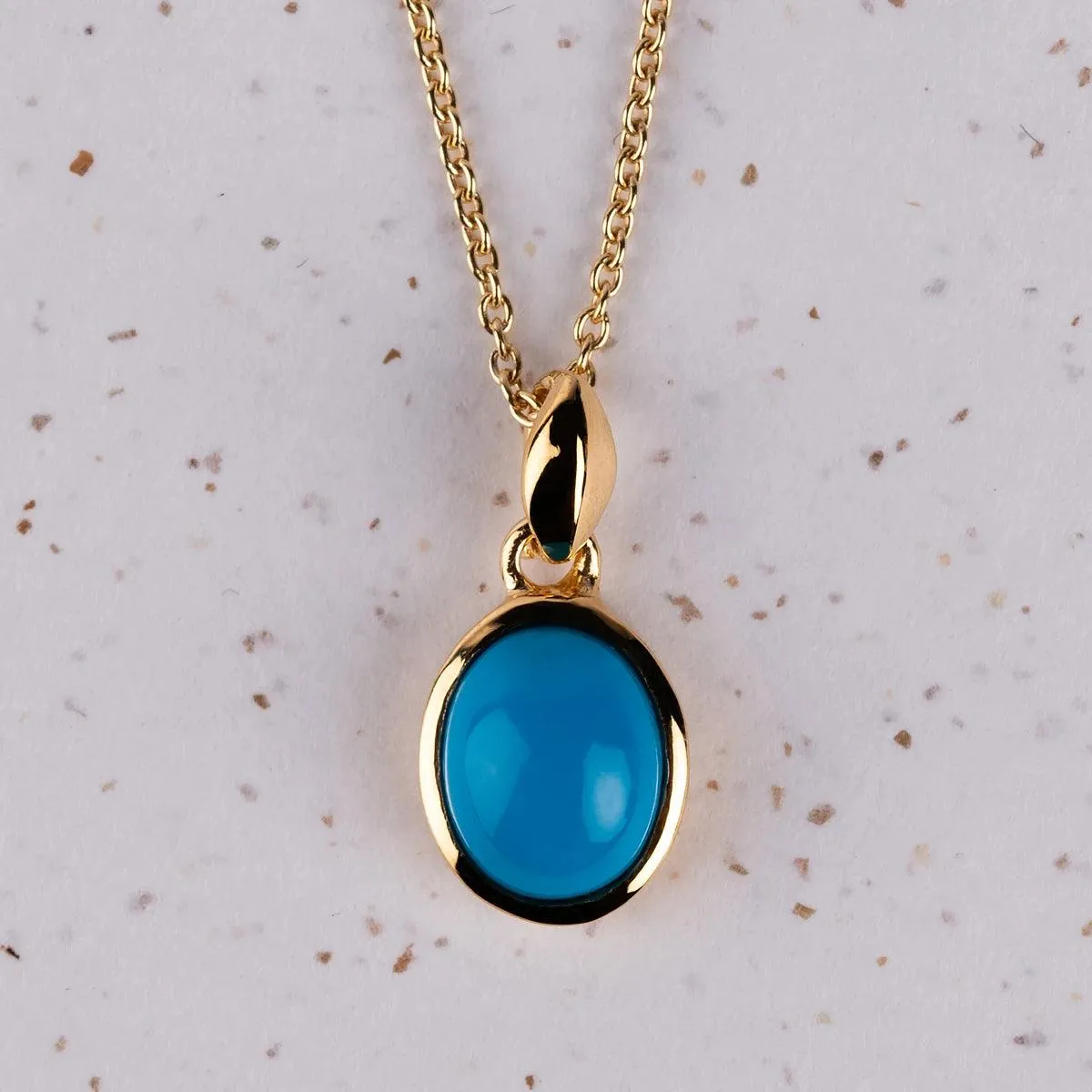 Jane Austen Necklace - Beautiful Gold and Turquoise Pendant