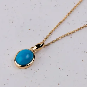 Jane Austen Necklace - Beautiful Gold and Turquoise Pendant