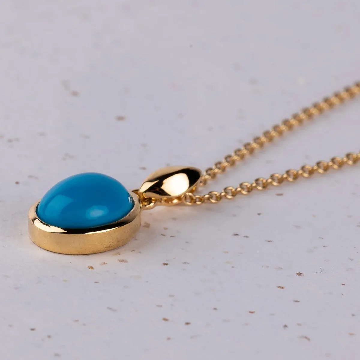 Jane Austen Necklace - Beautiful Gold and Turquoise Pendant