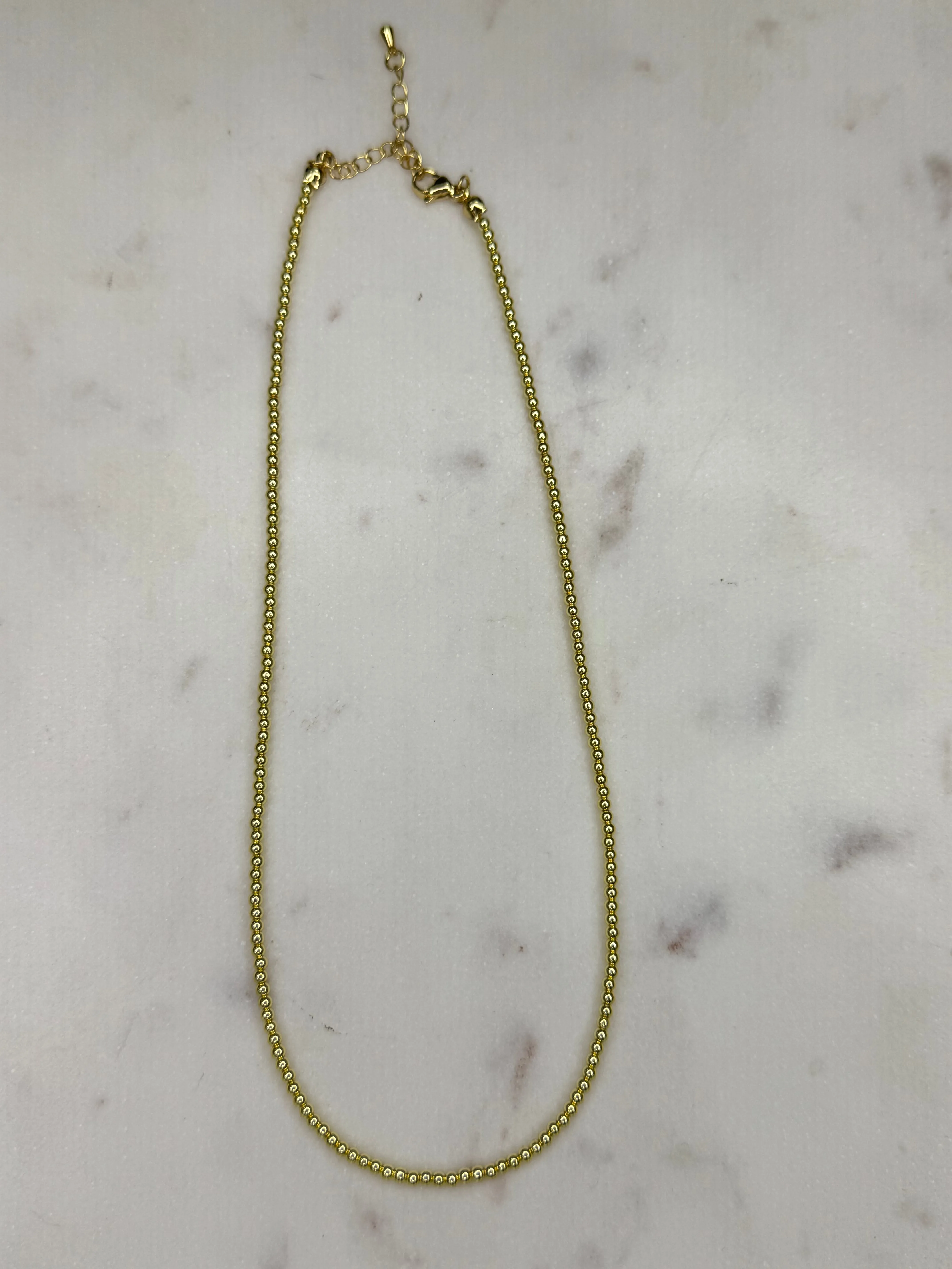 jto #8 gold beaded layering necklace
