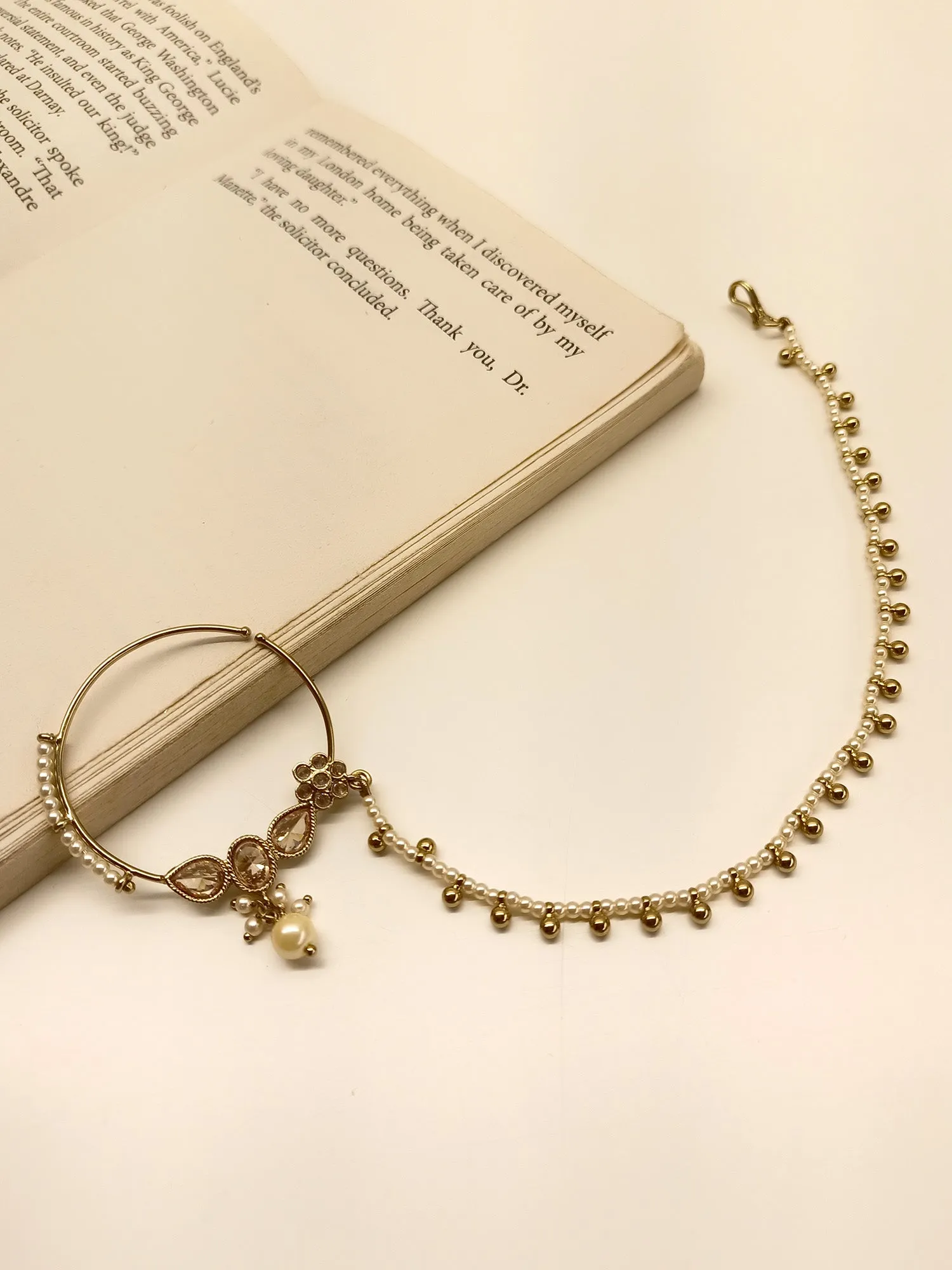 Lajvati Delicate Copper Polki Bridal Nath