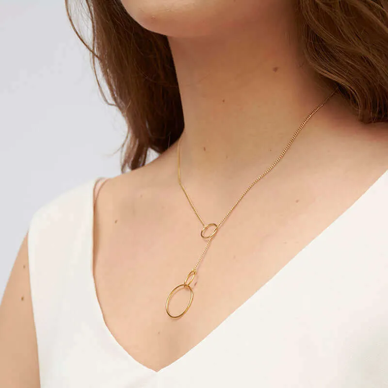 LAZO CIRCLE LARIAT NECKLACE
