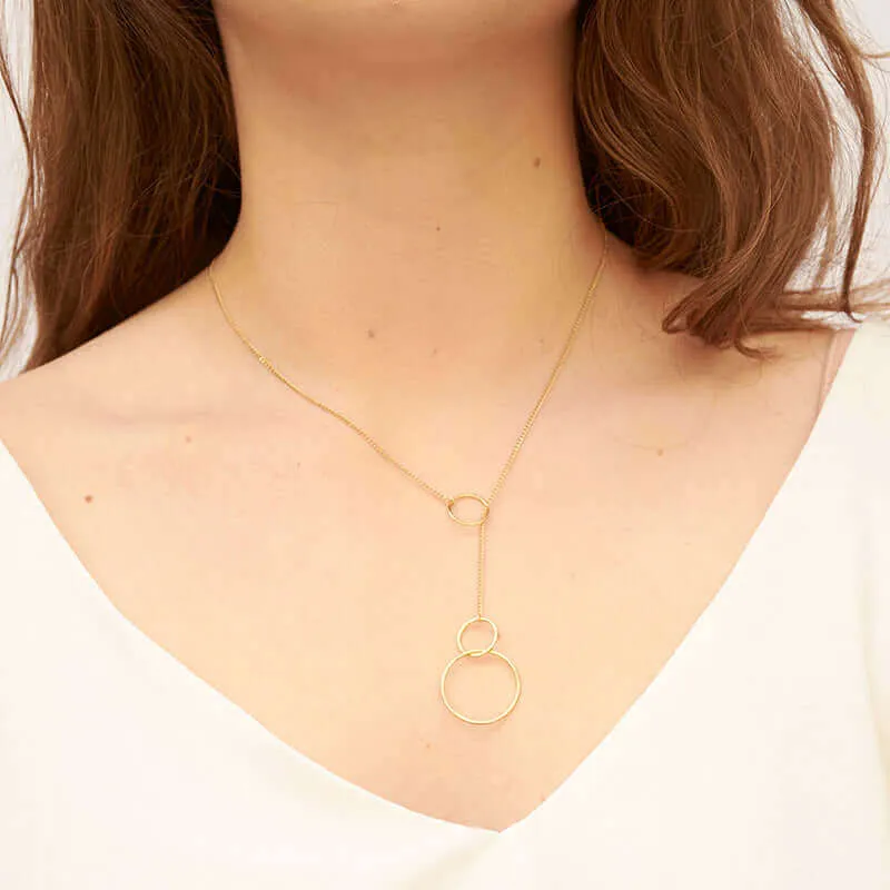 LAZO CIRCLE LARIAT NECKLACE