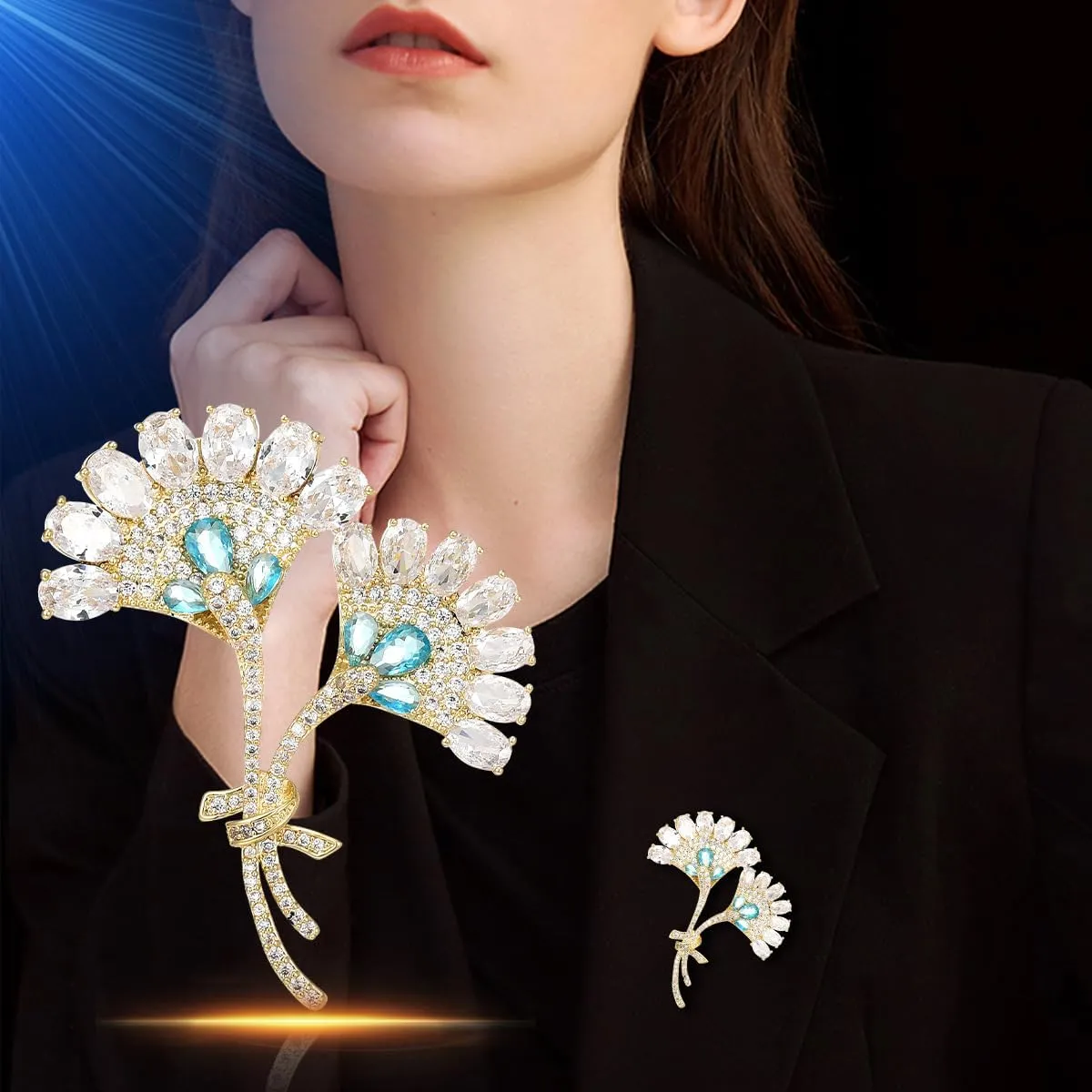 Leaf Brooches for Women Gold-Plated Leaf Pearl Brooch Lapel Pin Rhinestone Animals Brooch Jewelry for Mom Wife