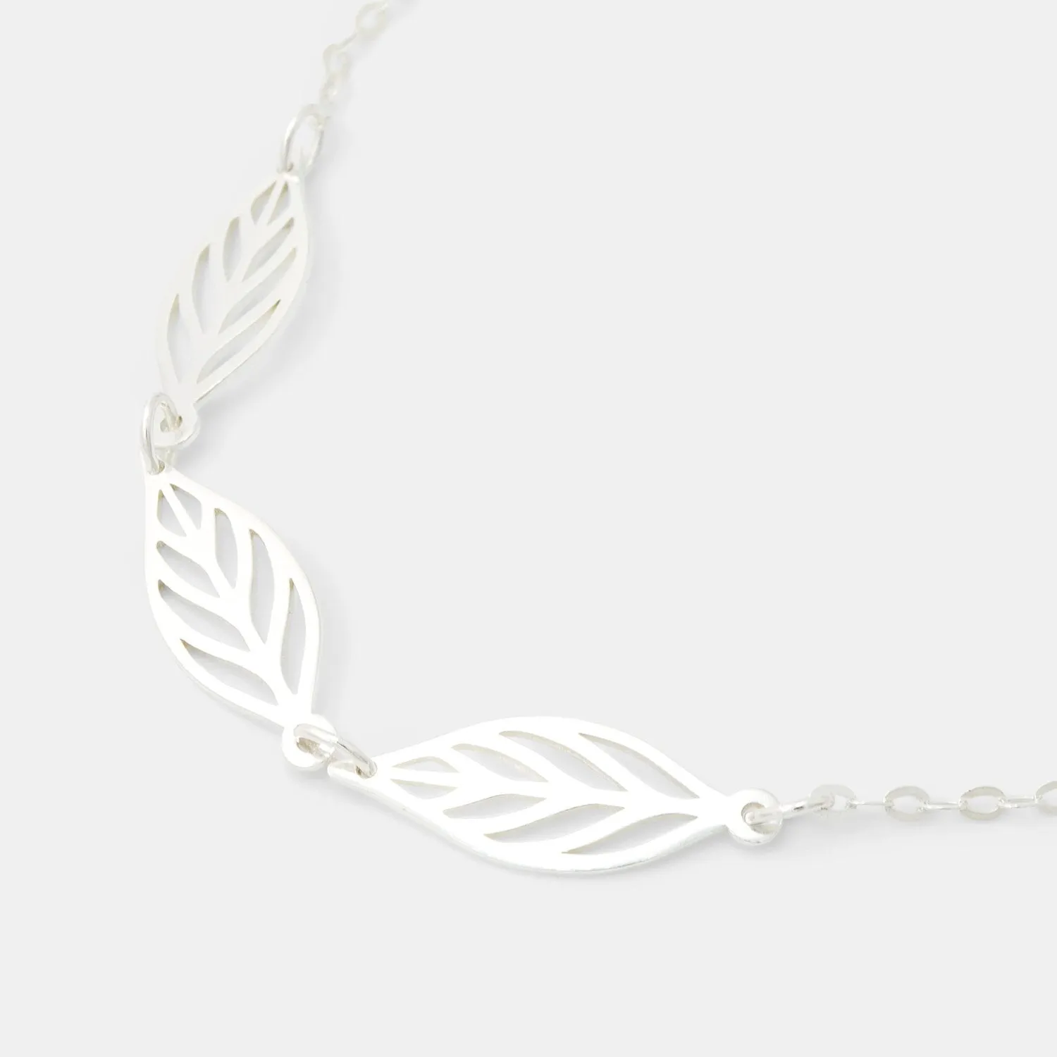 Leaf Sterling Silver Chain Necklace
